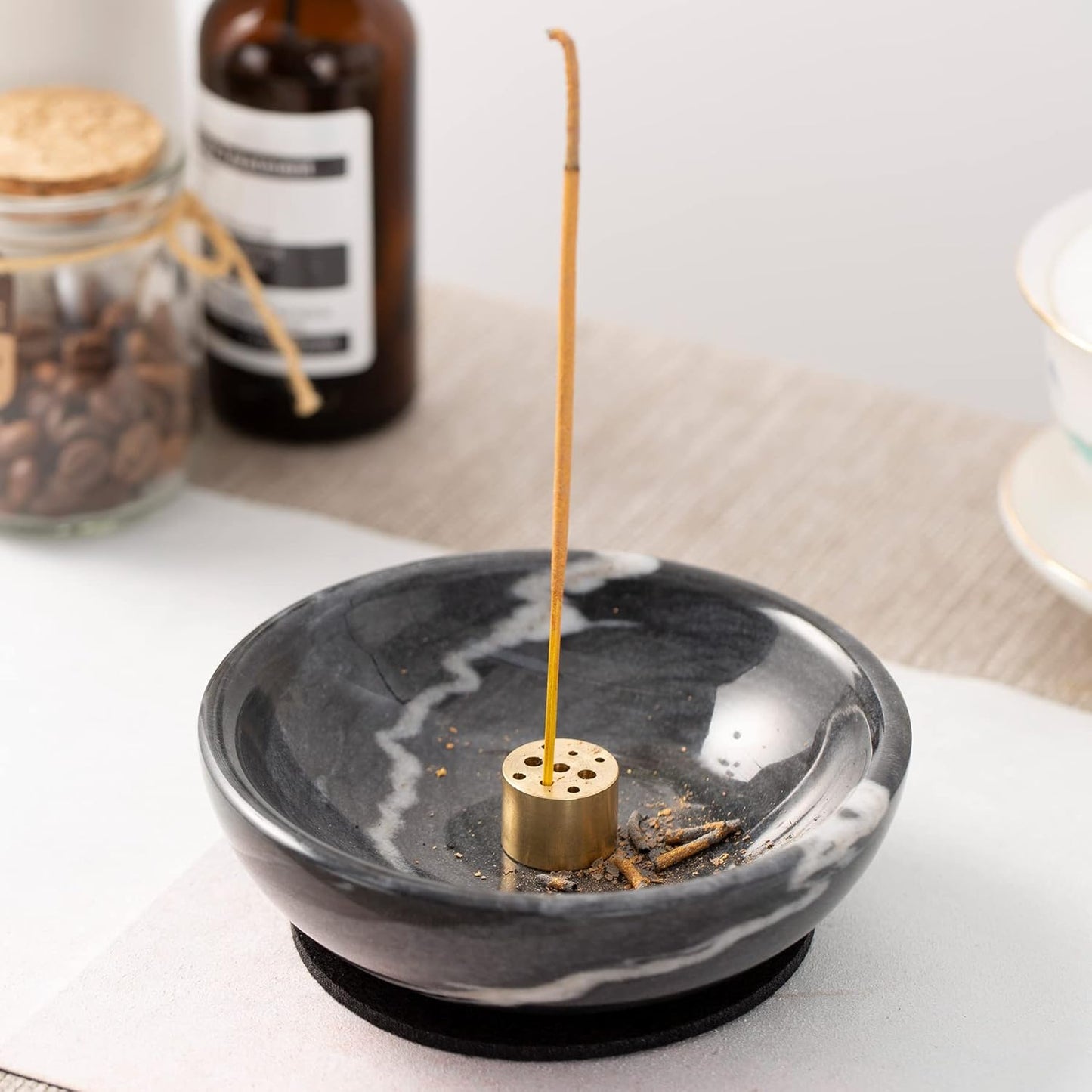 π― Customer Favorite β Minimalist Marble Incense Holder for Calm & Style