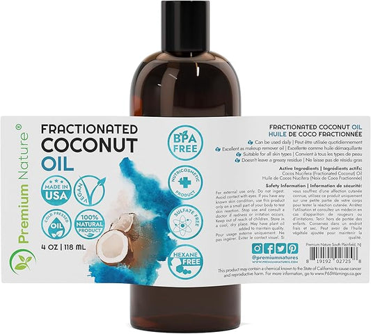 Hydrating Body Oil – Pure Fractionated Coconut Oil for Essential Oils (4oz)